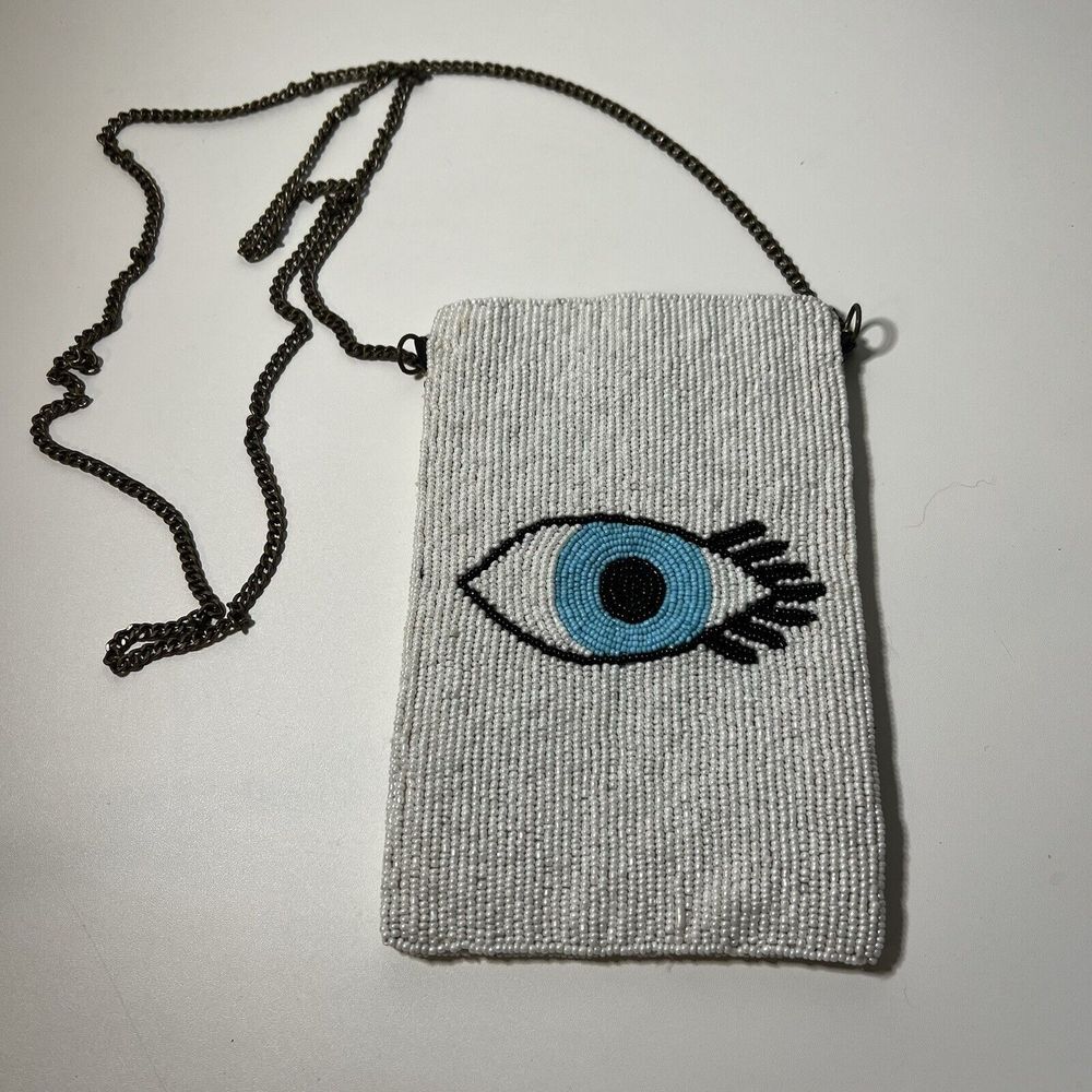 evil eye beaded phone bag/ purse